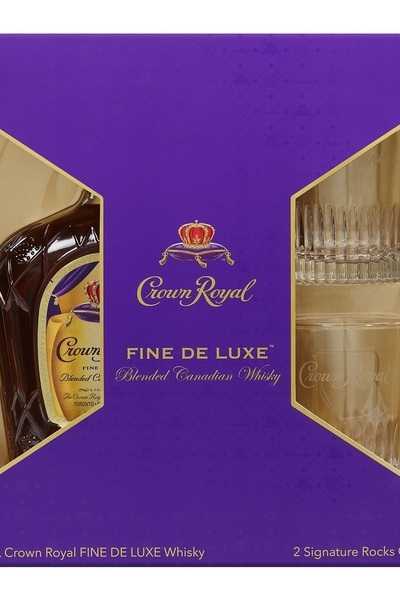 Crown-Royal-Fine-de-Luxe-Blended-Canadian-Whisky-with-Two-Signature-Rocks-Glasses